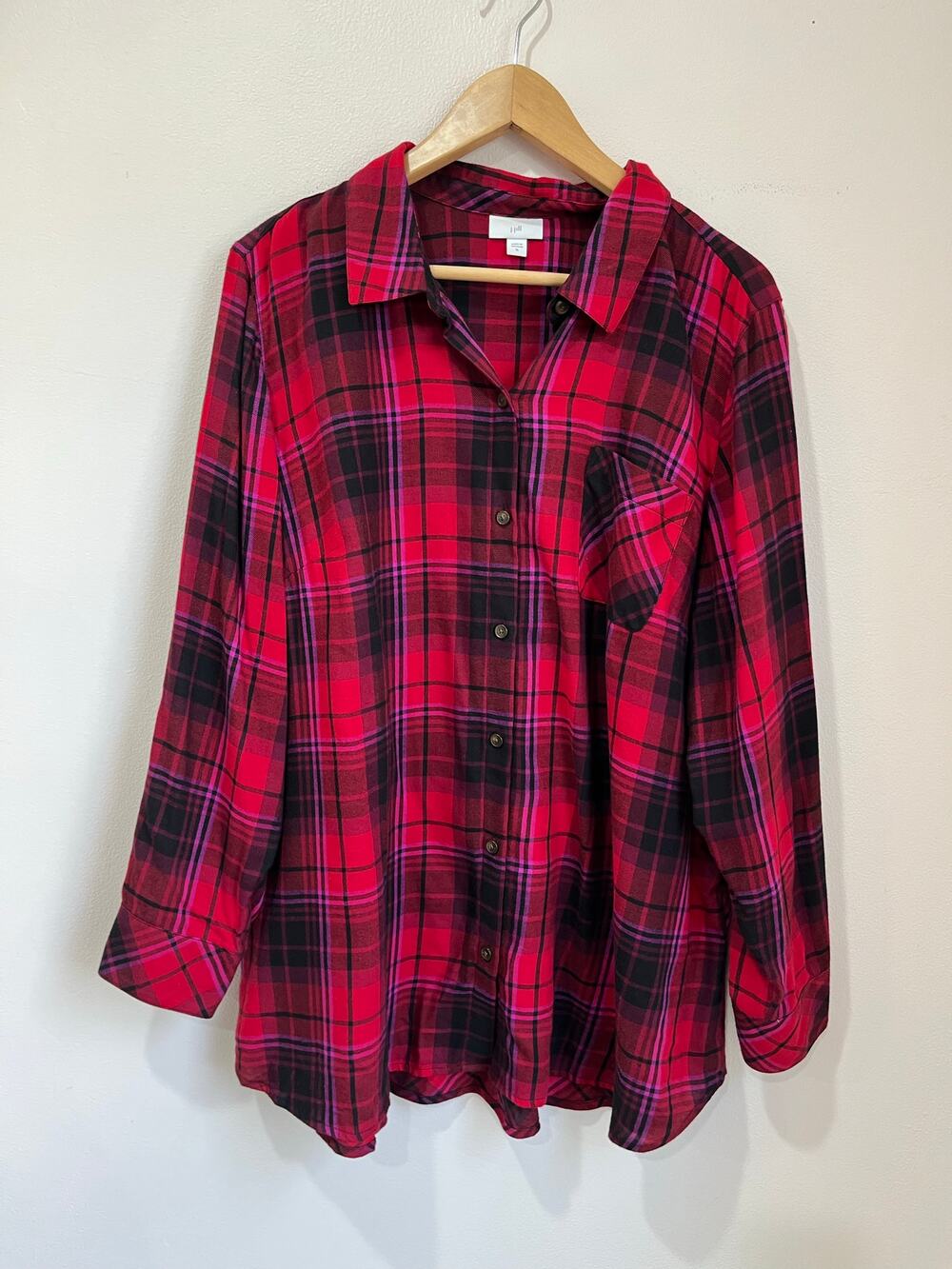 J. Jill Cotton Tencel Modal Button Front Shirt Relaxed Casual Size XL